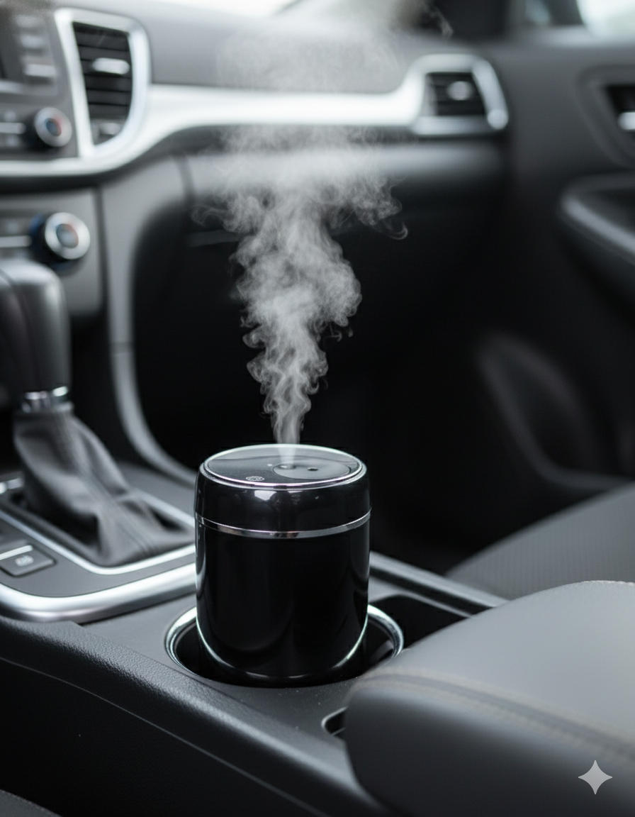Car diffuser emitting fragrance inside a vehicle