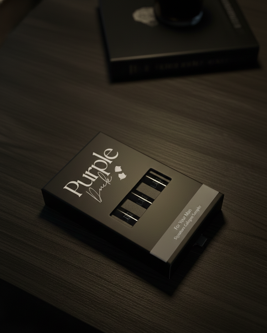 Clean Cologne Sample 3-pack sitting on a counter 