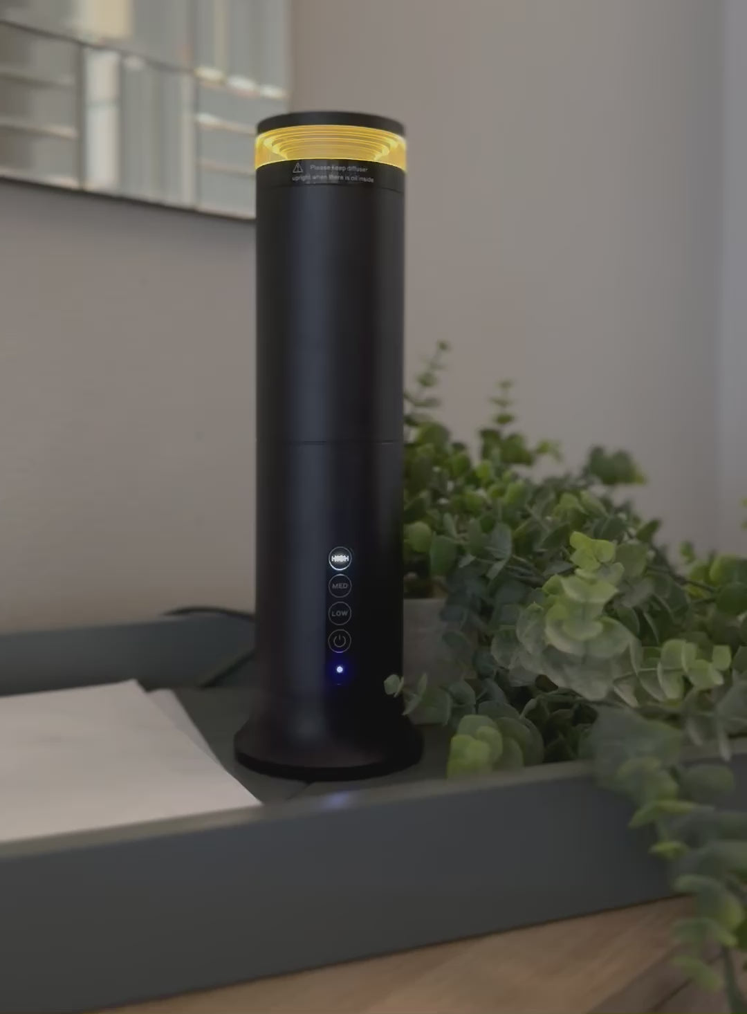 Load video: Black Electric Scent Diffuser - Automatic Aroma Diffuser for Continuous Scent